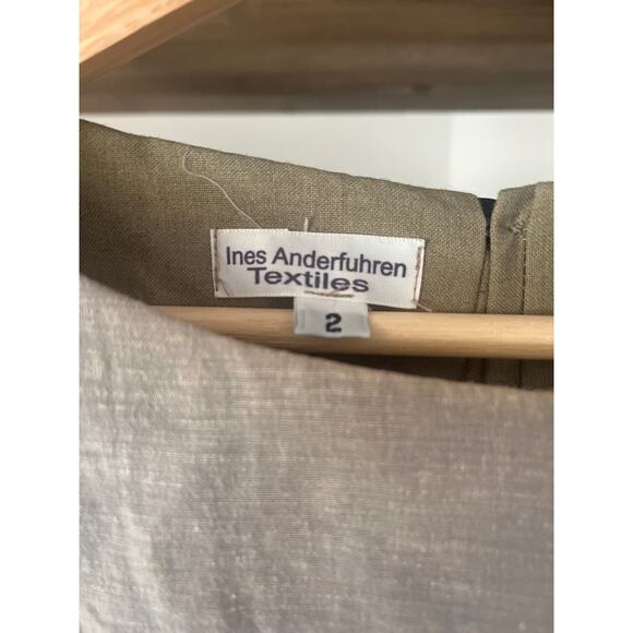 Mixed Material Linen and Cotton Sleeveless Dress Flax and Turqoise Small/Medium - Picture 4 of 7